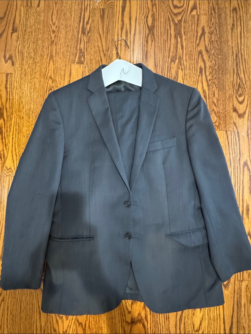 Egara Men's Dark gray Two-Button Suit Jacket and pants